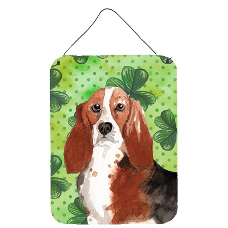 Carolines Treasures Shamrocks Basset Hound Wall or Door Hanging Prints CK1816DS1216